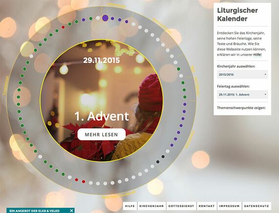 Der neue Online-Kalender des Kirchenjahres ist unter www.gottesdienst-verstehen.de und www.kirchenjahr-evangelisch.de zu finden.